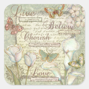 Livbelieve Cherish Quadratischer Aufkleber