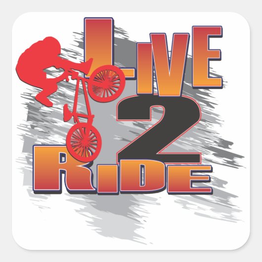 LIVE-2-RIDE-BMX QUADRATISCHER AUFKLEBER (Vorderseite)
