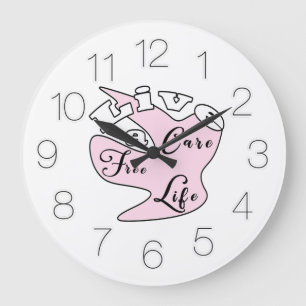 Live a care free life  große wanduhr