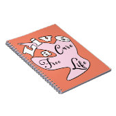 Live a care free life notebook notizblock (Rechte Seite)