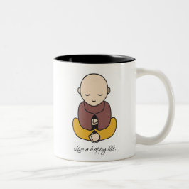 Live a happy life zweifarbige tasse