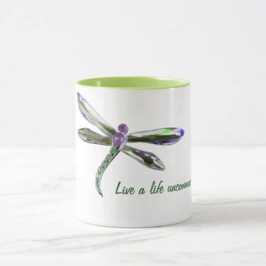 Live a Life Uncommon - Dragonfly-Tasse Tasse (Zentrum)
