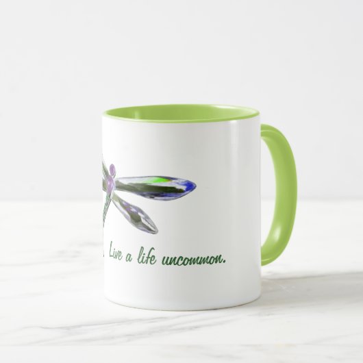 Live a Life Uncommon - Dragonfly-Tasse Tasse (VorderseiteRechts)