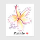 Live Aloha Hawaiian Plumeria Aufkleber (Blatt)