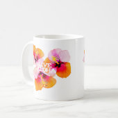 Live Aloha Hibiscus Floral Tropical Flowers Hawaii Kaffeetasse (Vorderseite Links)