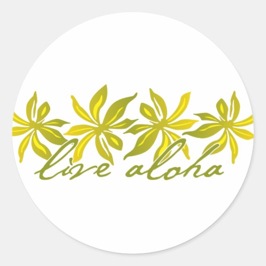 Live Aloha Runder Aufkleber (Vorderseite)
