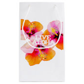 Live Aloha Tropical Hibiscus Wedding Welcome Swag Kleine Geschenktüte (Rückseite)