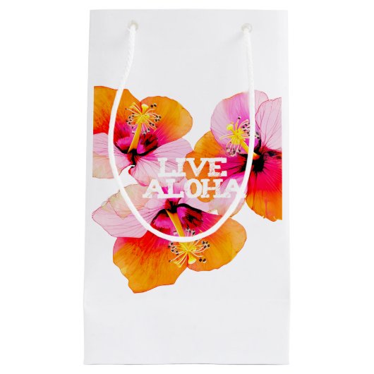 Live Aloha Tropical Hibiscus Wedding Welcome Swag Kleine Geschenktüte (Vorderseite)