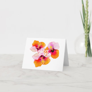 Live Aloha Tropical Pink Orange Hibiscus Wedding Dankeskarte