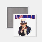 Live American Idol Uncle Sam Square magnit Magnet (Vorderseite/Rückseite)