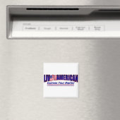 Live American Square Magnet individuelles Foto (In Situ (Geschirrspüler))