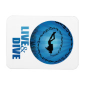 Live and Dive Scuba Diver Magnet (Horizontal)
