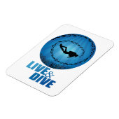 Live and Dive Scuba Diver Magnet (Linke Seite)