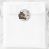 "Live and lass" vegan Runder Aufkleber (Tasche)
