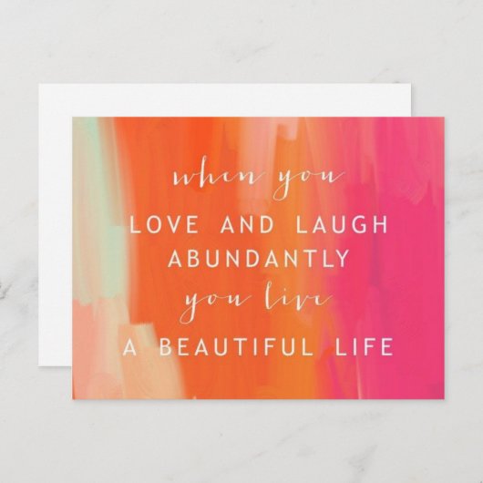 Live and Liebe Life Postcard Postkarte (Vorne/Hinten)