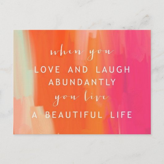 Live and Liebe Life Postcard Postkarte (Vorderseite)