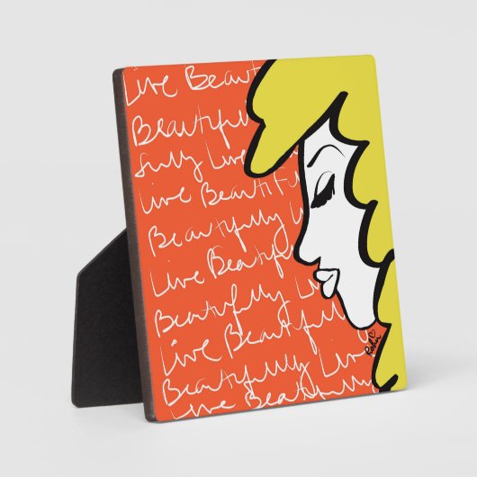 Live Beautiful Plaque mit Easel Fotoplatte (Vorderseite)