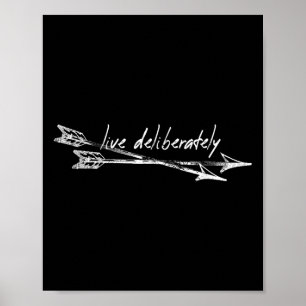 Live bewusst Thoreau Zitat Motivation Spiritu Poster