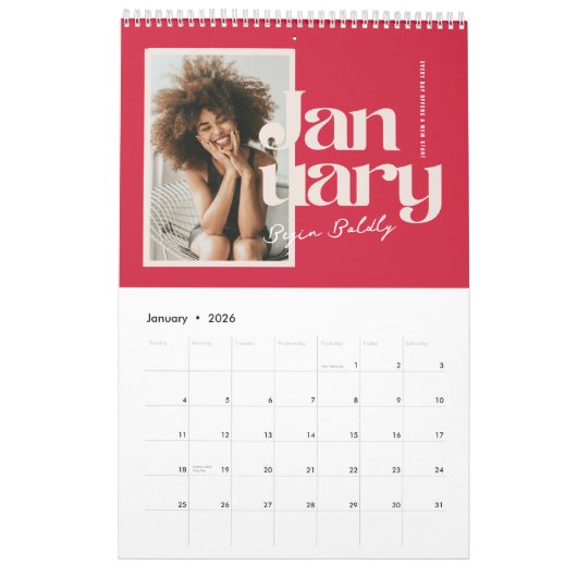 Live Bold | Moderner Motivierend Foto Kalender (Jan 2026)