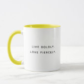 Live Boldly Fun Typography Two-Tone Mug Tasse (Links)