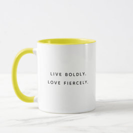 Live Boldly Fun Typography Two-Tone Mug Tasse
