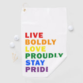 Live Bolly Liebe stolz Bleibe Pride Golf Handtuch (Insitu)