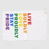 Live Bolly Liebe stolz Bleibe Pride Golf Handtuch (Horizontal)
