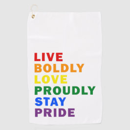 Live Bolly Liebe stolz Bleibe Pride Golf Handtuch
