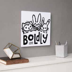 Live Bolly Quadratische Wanduhr