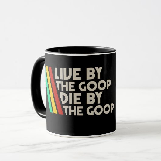 Live By The Goop Retro Gamer Coffee Mug Tasse (Vorderseite Links)