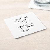 Live by the sun Love by the moon Rechteckiger Pappuntersetzer (angewinkelt)