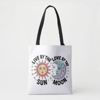 Live by the Sun Love by the Moon Retro Tote Bag Tasche