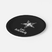 Live Delicious Black Phillip Baphomet Pappteller (Schrägansicht)