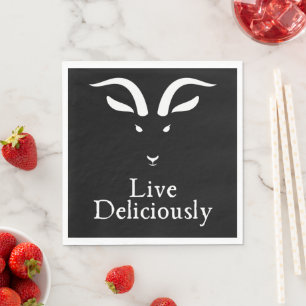 Live Delicious Black Phillip Luncheon Serviette
