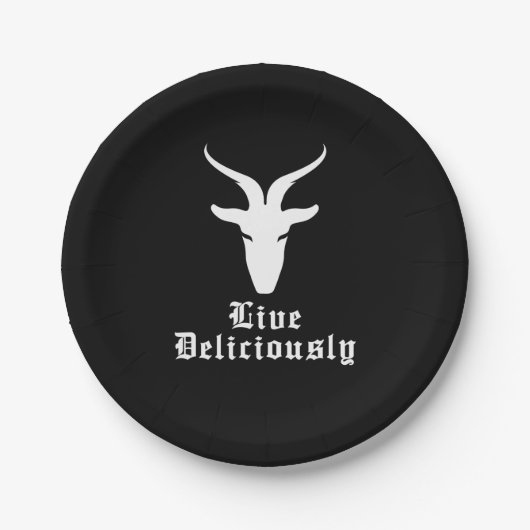 Live Delicious Black Phillip Pappteller (Vorderseite)