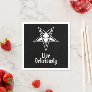 Live Delivery Black Phillip Baphomet Cocktail Serviette