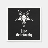 Live Delivery Black Phillip Baphomet Cocktail Serviette (Vorderseite)