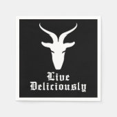 Live Delivery Black Phillip Cocktail Serviette (Vorderseite)