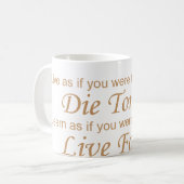 Live - Die morgen gelb Kaffeetasse (Vorderseite Links)