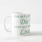 Live - Die Morgen grün Kaffeetasse (Links)