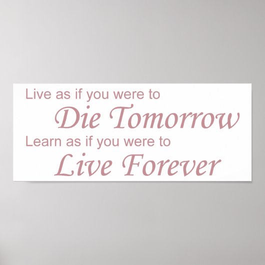 Live - Die Morgen rosa Poster (Vorne)