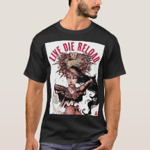 Live Die Reload Art Black T - Shirt