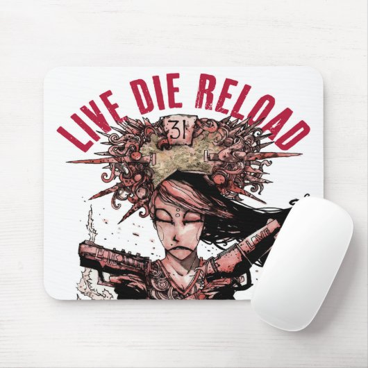 Live Die Reload mouse pad Mousepad (Mit Mouse)