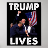 Live Donald Trump Tasse Shot - Nie übergeben Poster (Vorne)