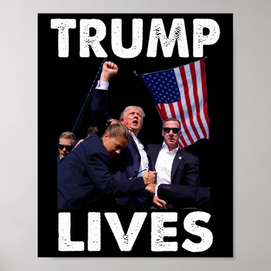 Live Donald Trump Tasse Shot - Nie übergeben Poster (Vorne)