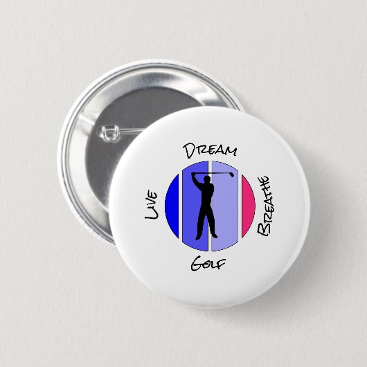 Live, dream, breathe golf button (Vorne & Hinten)