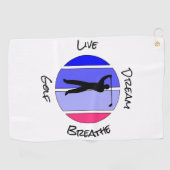 Live, dream, breathe golf golfhandtuch (Horizontal)