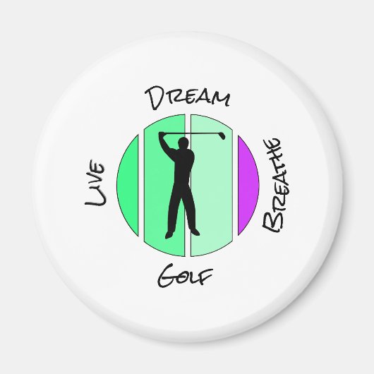 Live, dream, breathe golf magnet (Vorne)