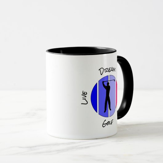 Live, dream, breathe golf tasse (VorderseiteRechts)