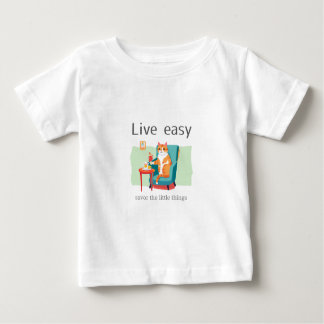 Live easy cat baby t-shirt